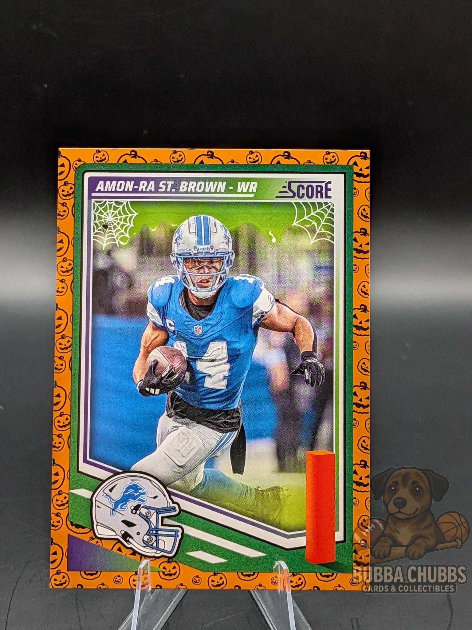 Football card of Amon-Ra St. Brown on the Detroit Lions Panini Score-A-Treat