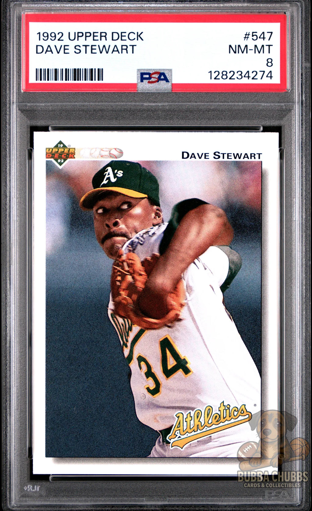 psa graded baseball trading card of Dave Stewart upper deck base