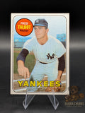 vintage Baseball trading card of Fred Talbot with the New York Yankees topps chewing gum base