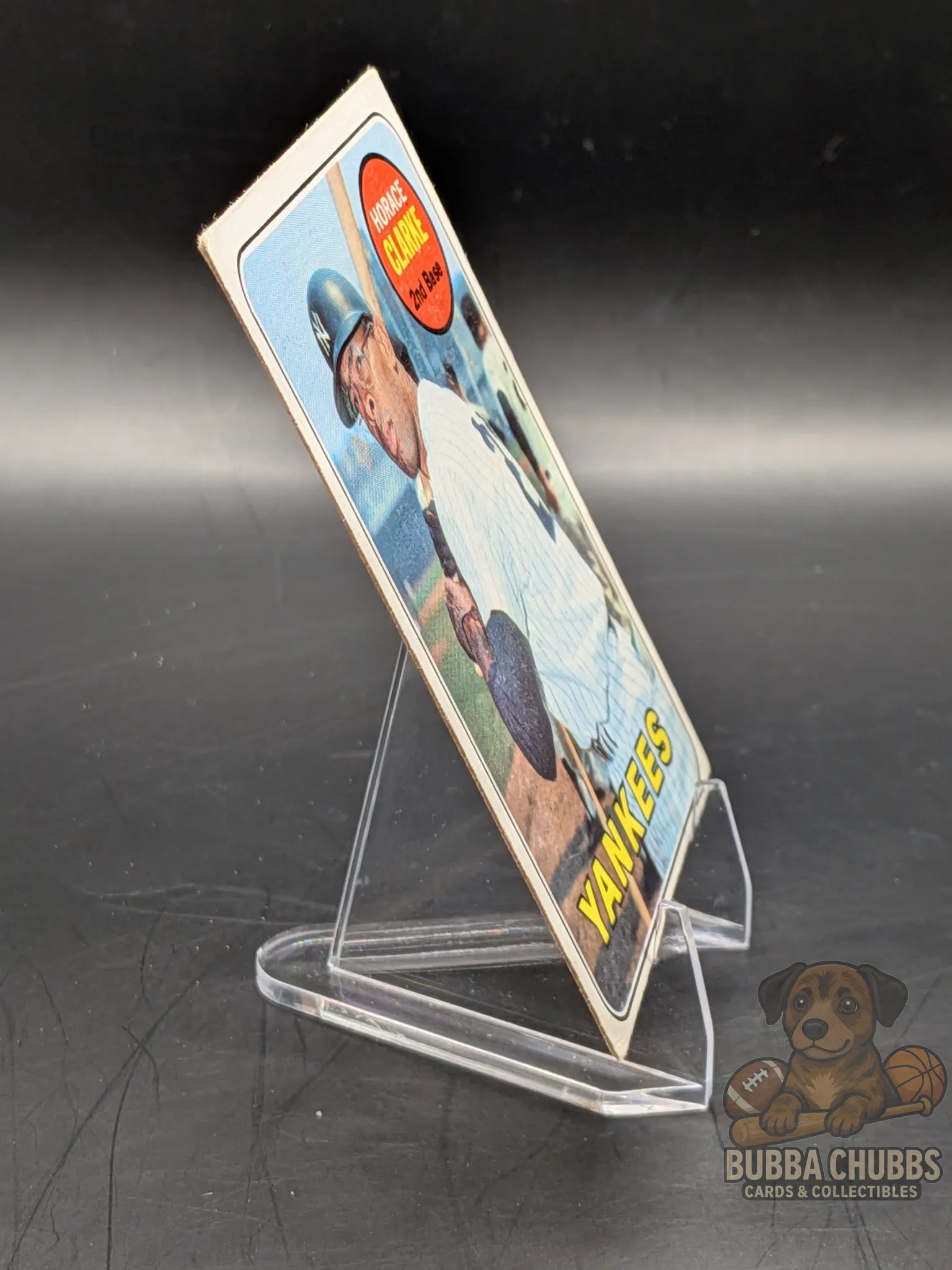 vintage Baseball trading card of Horace Clarke of the New York Yankees topps chewing gum base