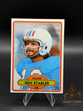Vintage football trading card of Ken Stabler with Oilers topps chewing gum