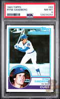 Graded Baseball trading card of Ryne Sandberg Rookie card topps
