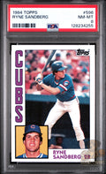 Graded Baseball trading card of Ryne Sandberg PSA 8 Topps