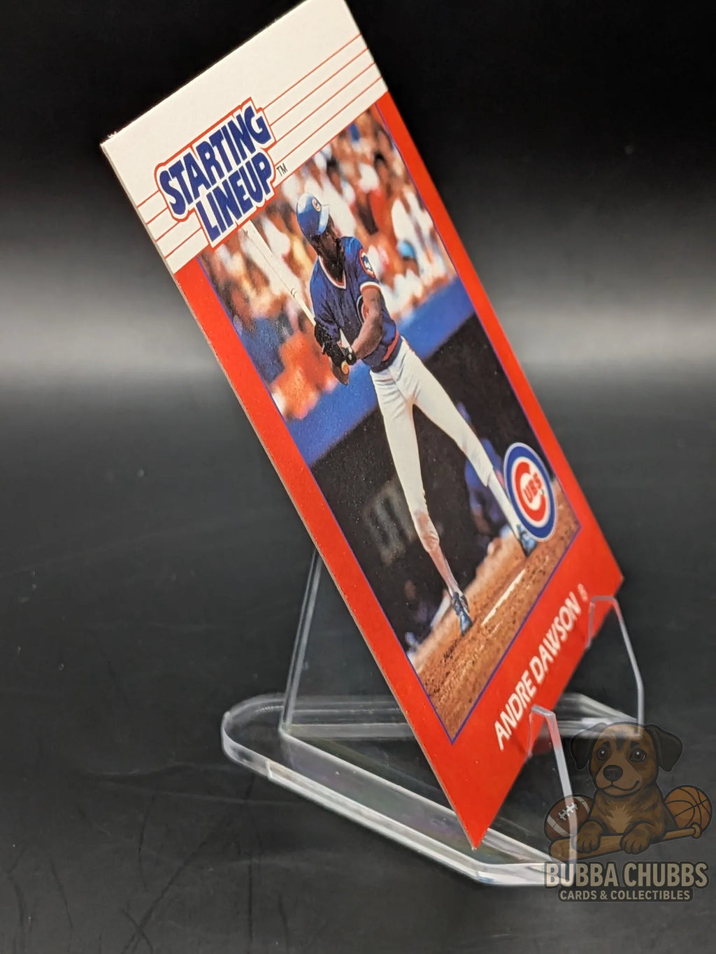 Baseball trading card of Andre Dawson from the Chicago Cubs Kenner  Starting Lineup 