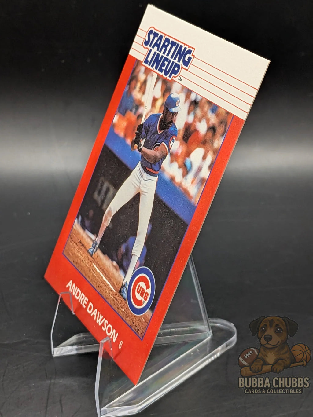Baseball trading card of Andre Dawson from the Chicago Cubs Kenner  Starting Lineup 