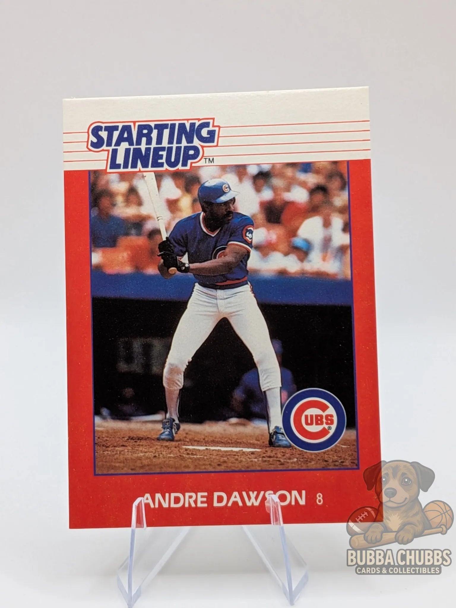 Baseball trading card of Andre Dawson from the Chicago Cubs Kenner  Starting Lineup 