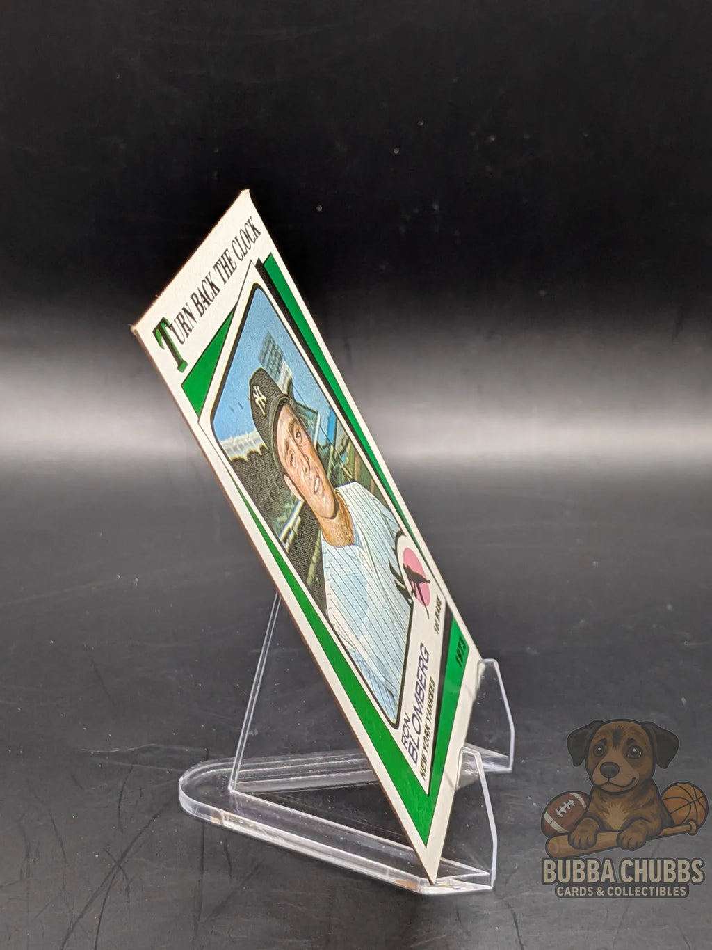 vintage Baseball trading card featuring Ron Blomberg of the New York Yankees topps chewing gum turn back the clock subset