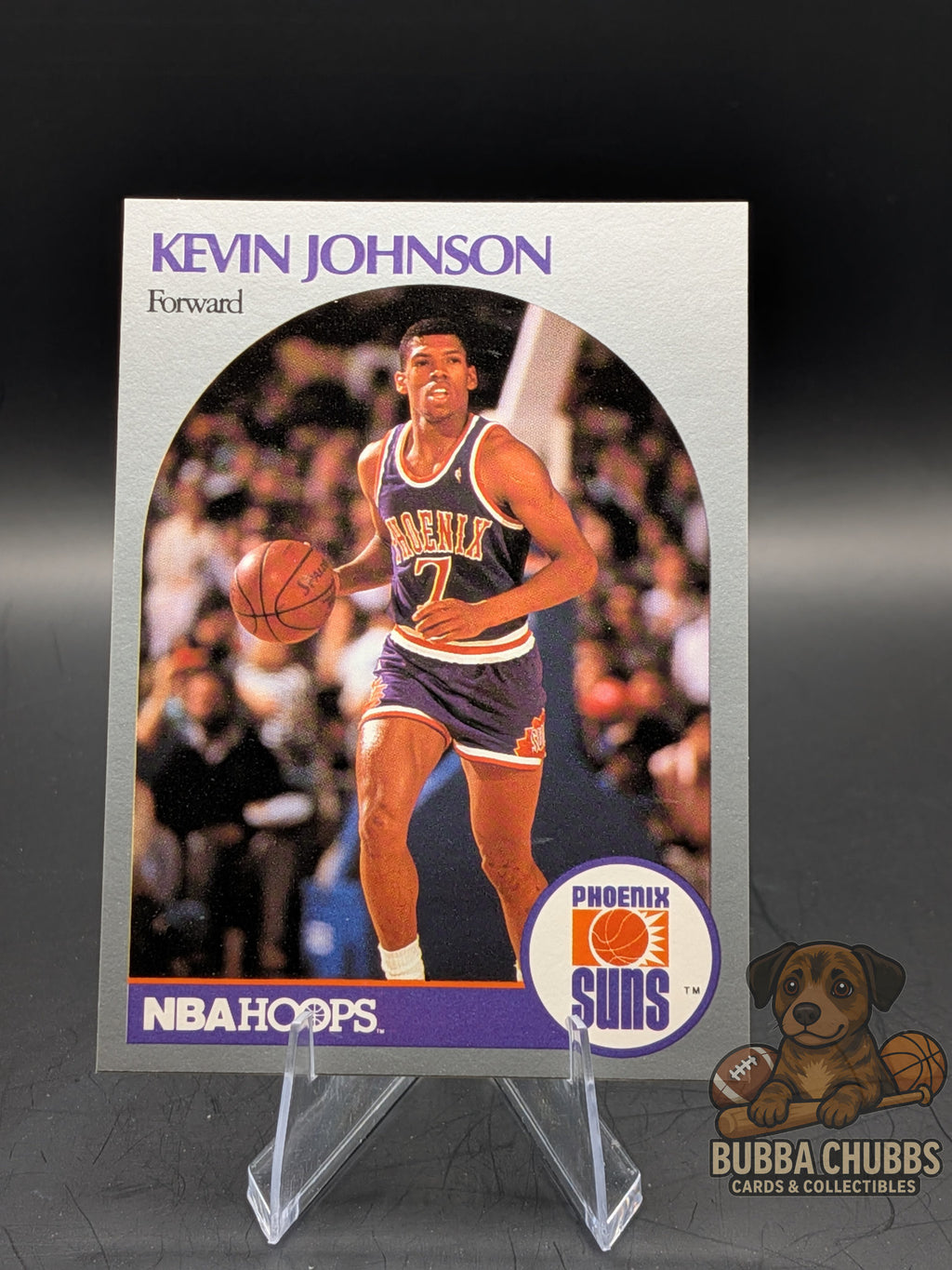 Basketball trading card of Kevin Johnson with Phoenix Suns NBA hoops forward misprint