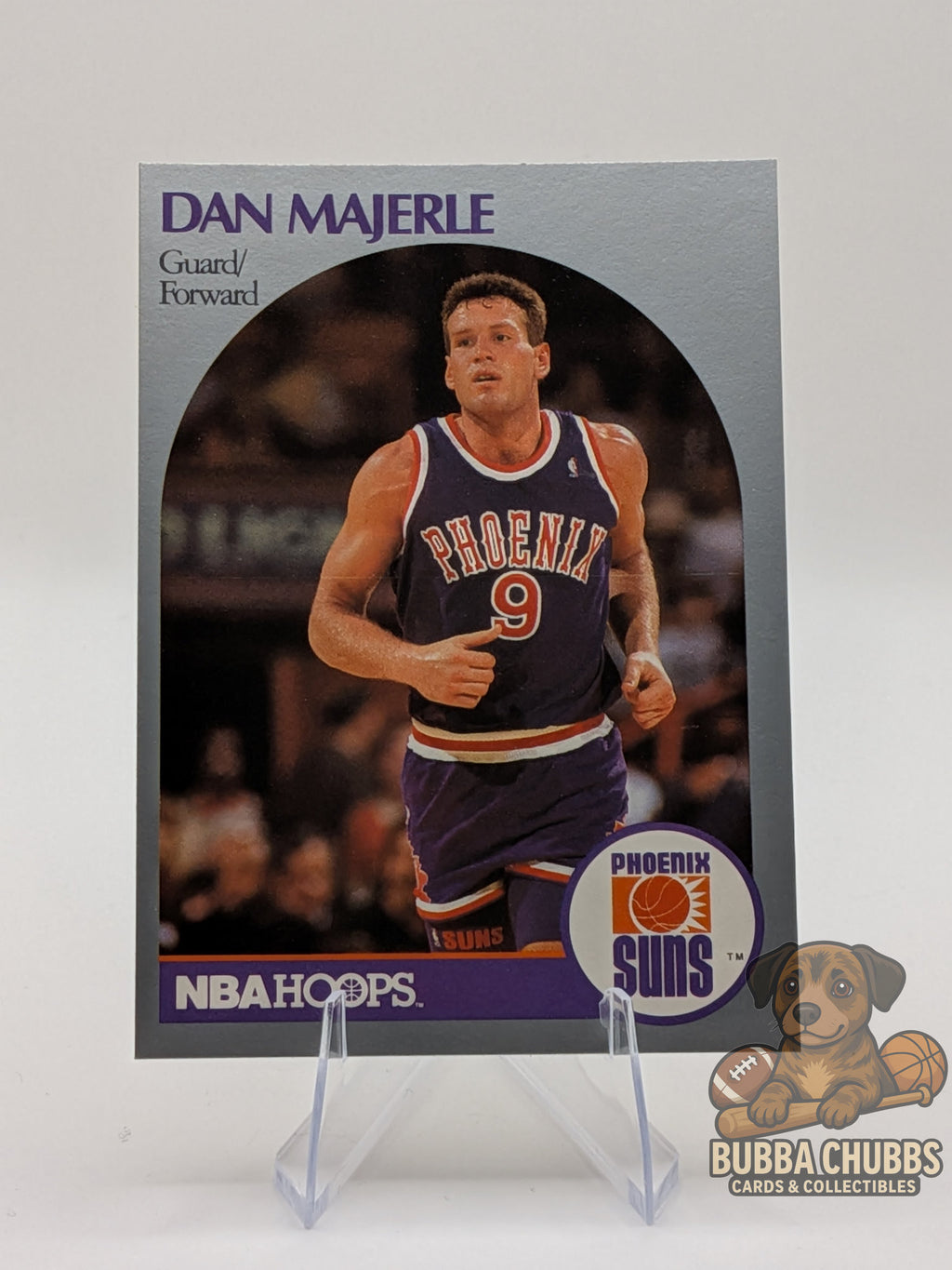 Basketball trading card of Dan Majerle with Phoenix Suns NBA Hoops 90's era early modern