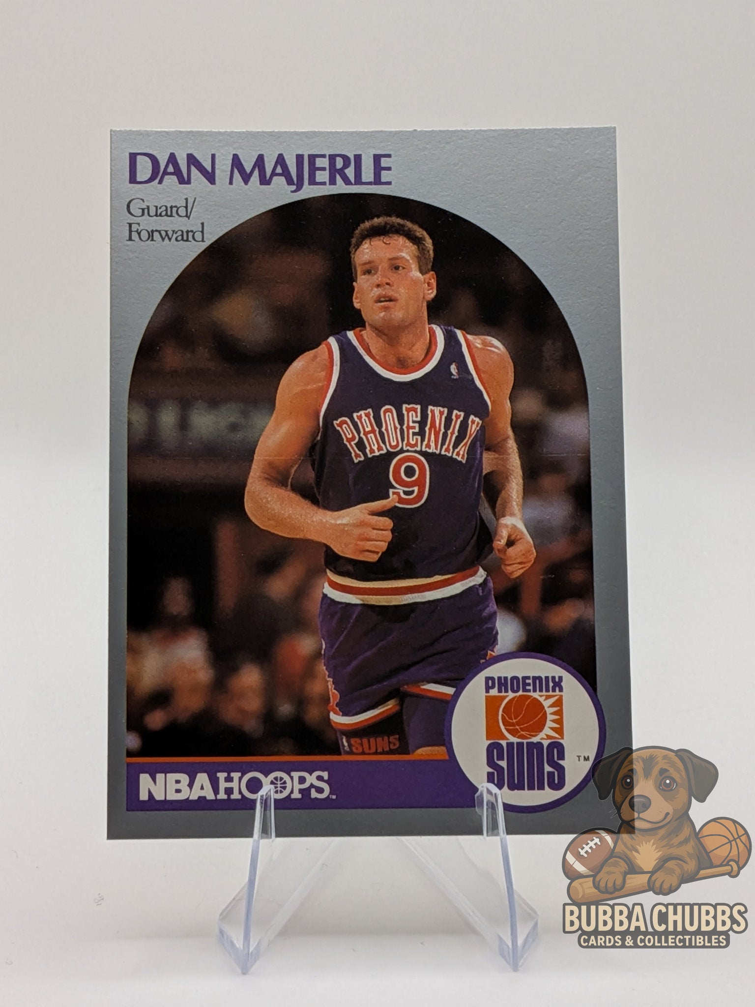 Basketball trading card of Dan Majerle with Phoenix Suns NBA Hoops 90's era early modern