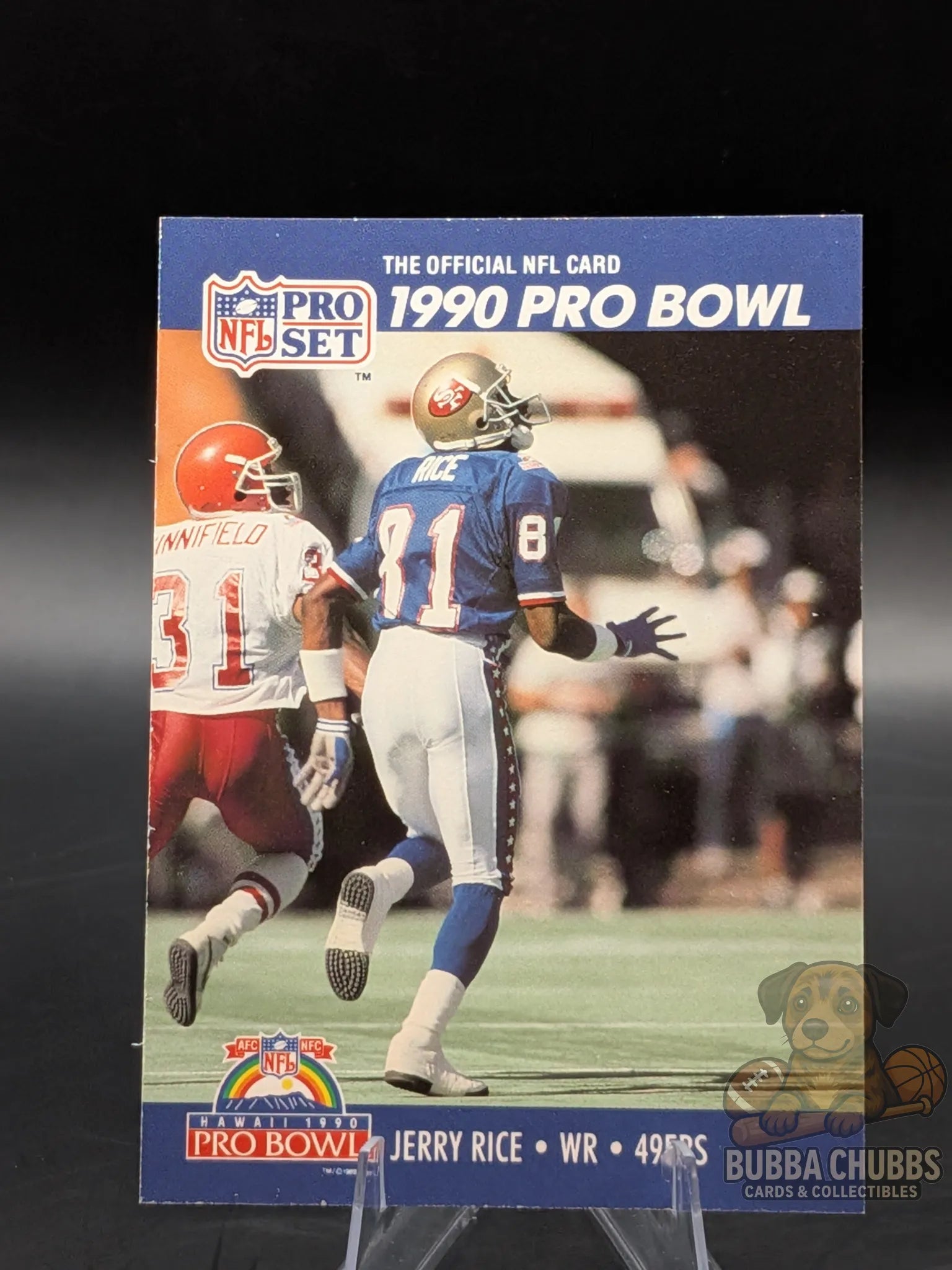 Vintage Football Trading Card featuring Jerry Rice of the 49ers at the 1990 Pro Bowl nfl pro set