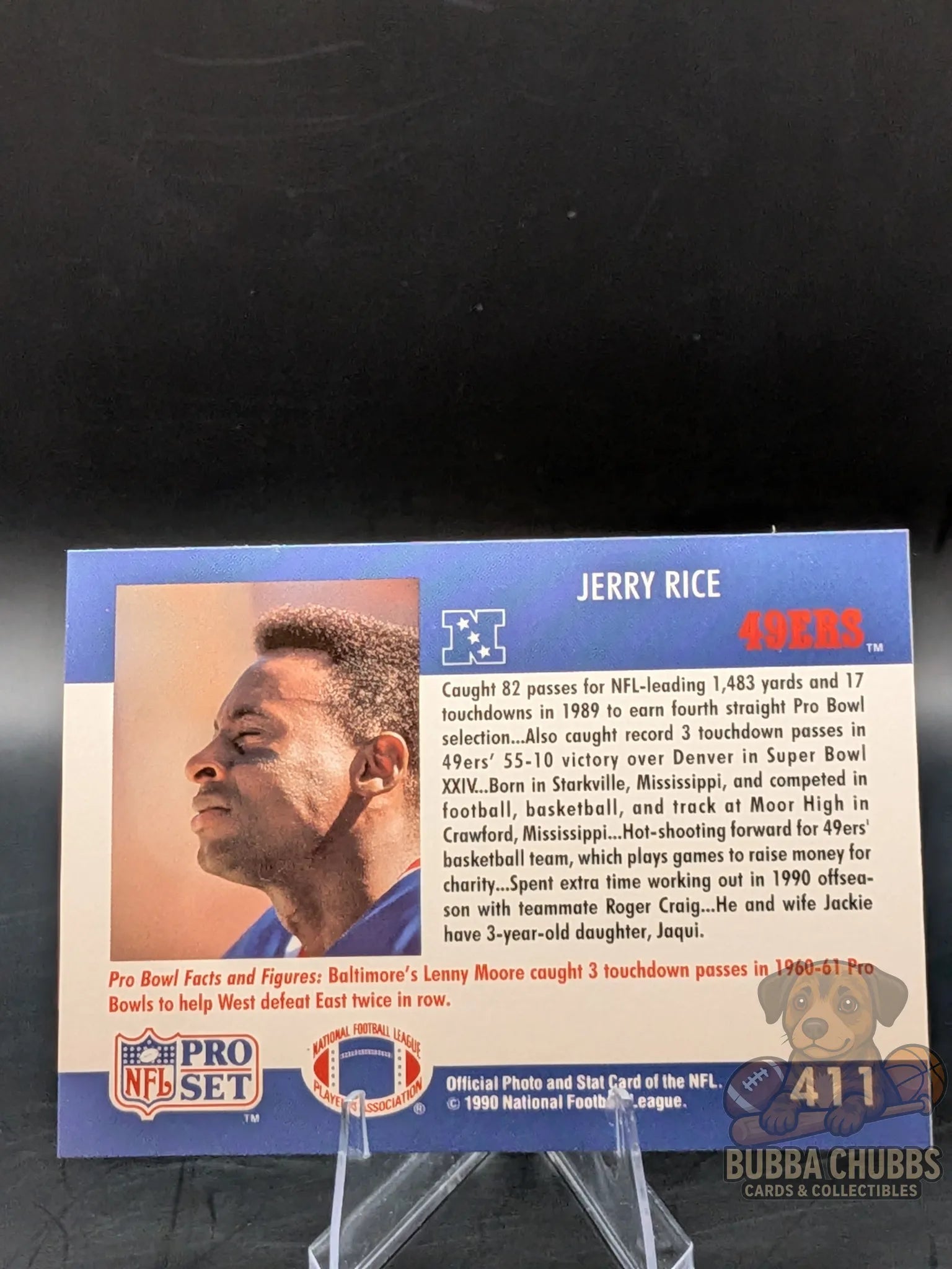 Vintage Football Trading Card featuring Jerry Rice of the 49ers at the 1990 Pro Bowl nfl pro set