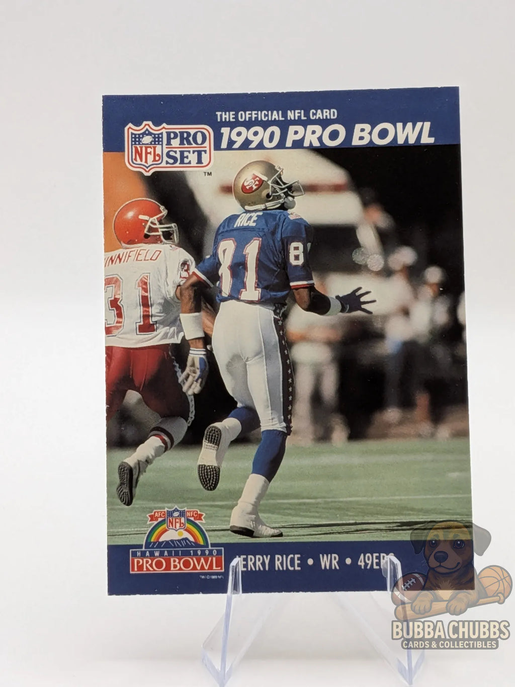 Vintage Football Trading Card featuring Jerry Rice of the 49ers at the 1990 Pro Bowl nfl pro set