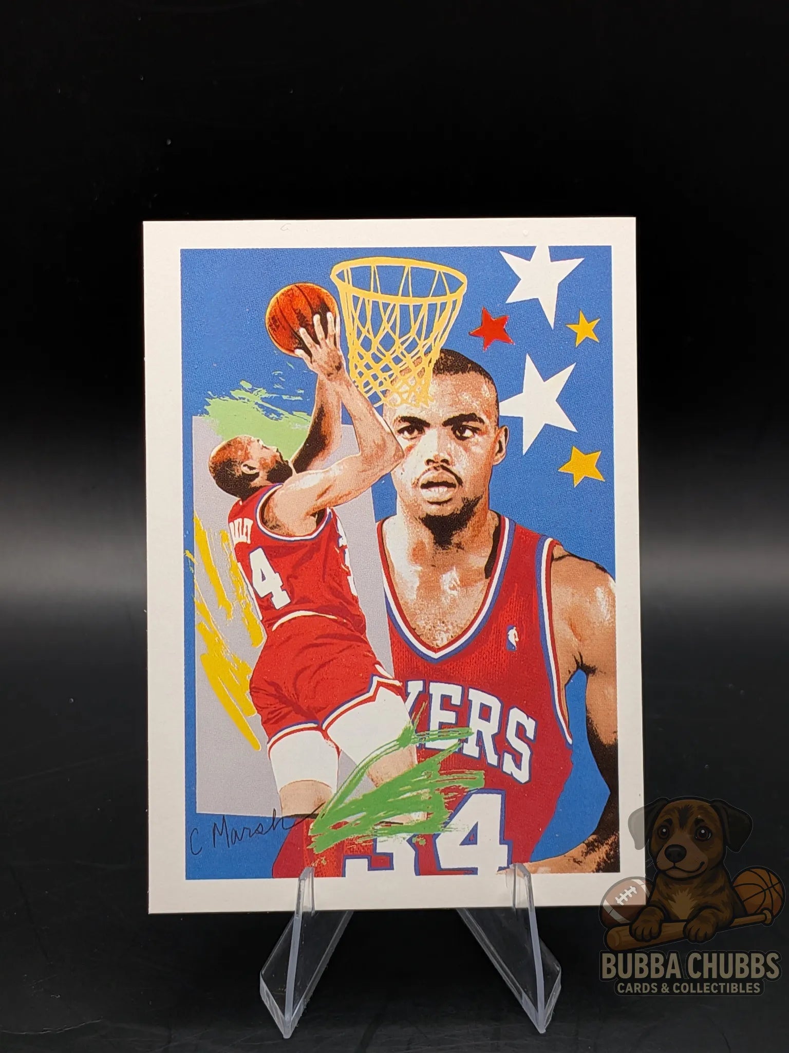 Basketball trading card with charles barkley  nba hoops checklist insert 