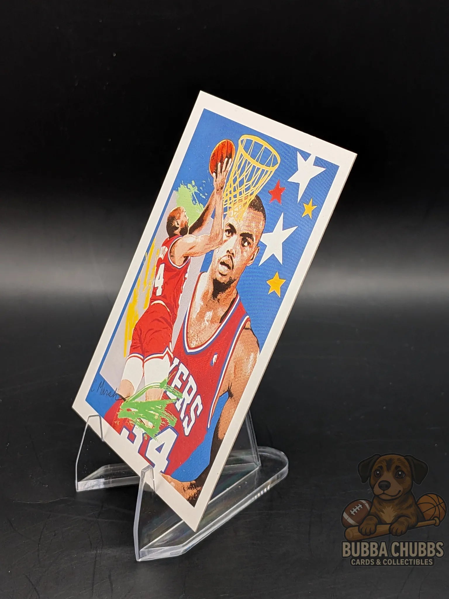 Basketball trading card with charles barkley  nba hoops checklist insert 
