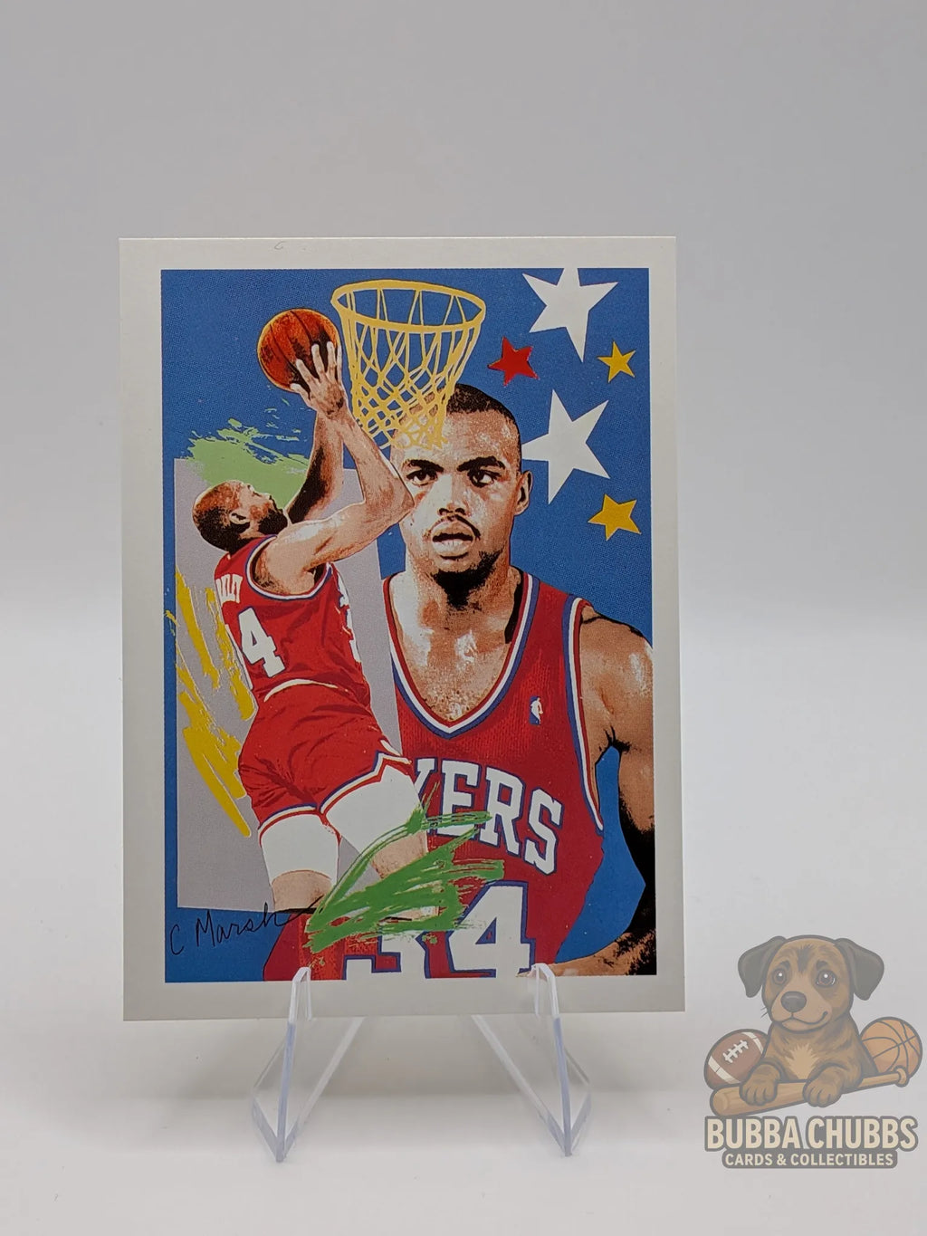 Basketball trading card with charles barkley  nba hoops checklist insert 
