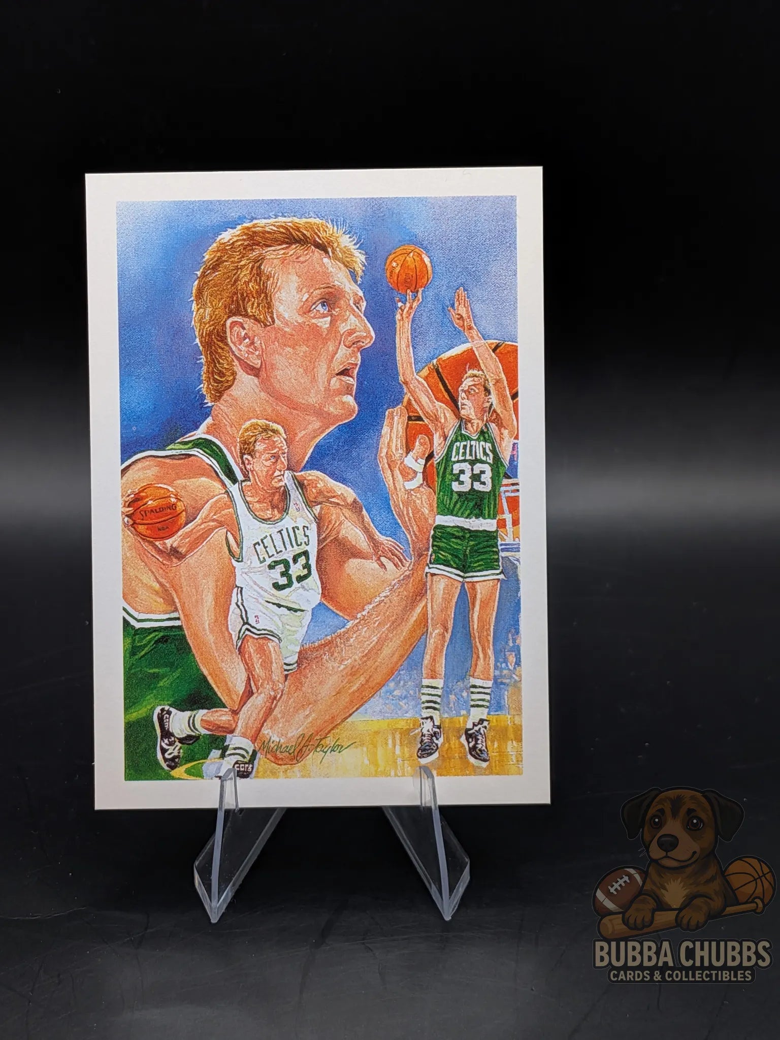 Basketball card featuring Larry Bird of the Boston Celtics 90' era nba hoops checklist insert