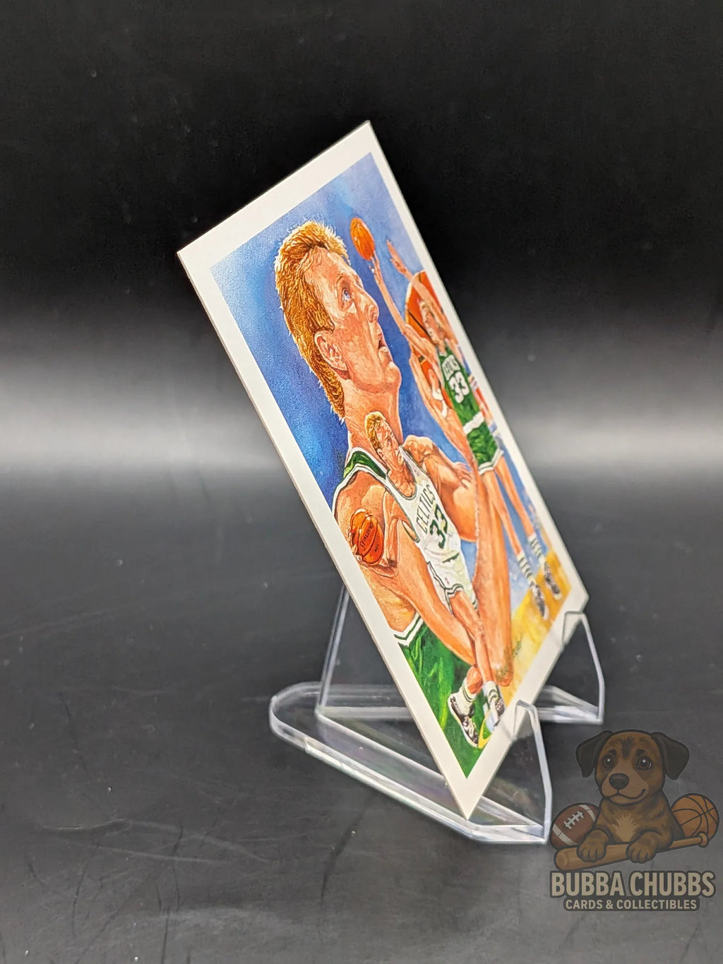 Basketball card featuring Larry Bird of the Boston Celtics 90' era nba hoops checklist insert