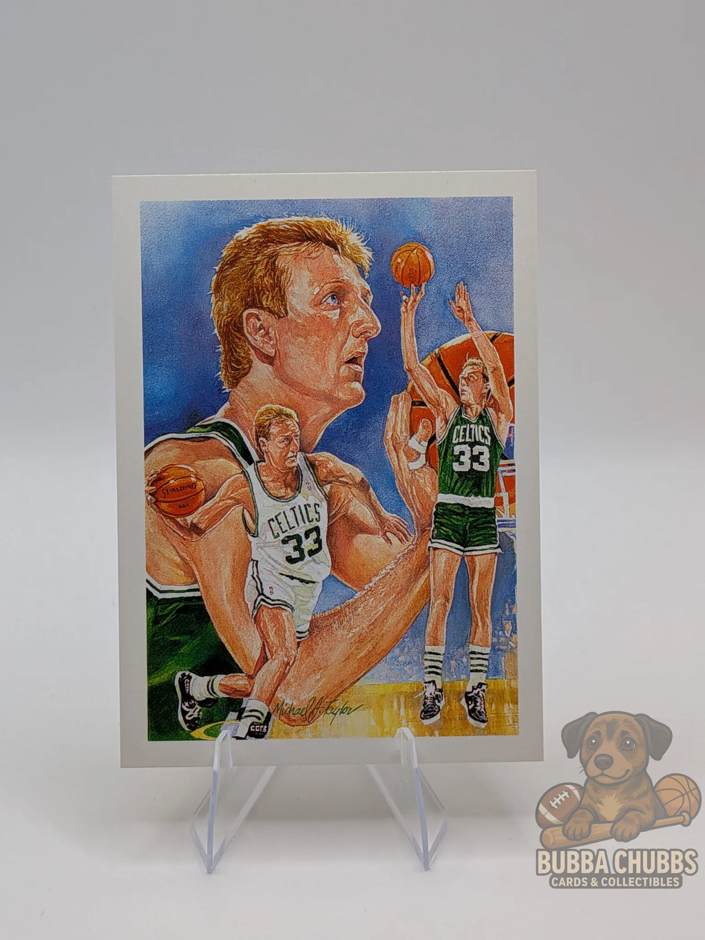 Basketball card featuring Larry Bird of the Boston Celtics 90' era nba hoops checklist insert