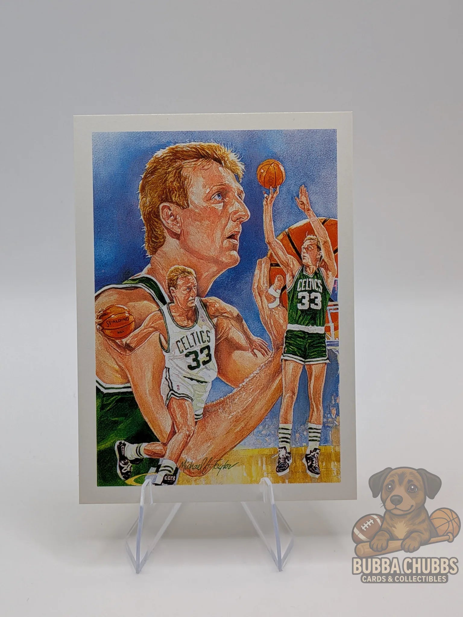 Basketball card featuring Larry Bird of the Boston Celtics 90' era nba hoops checklist insert