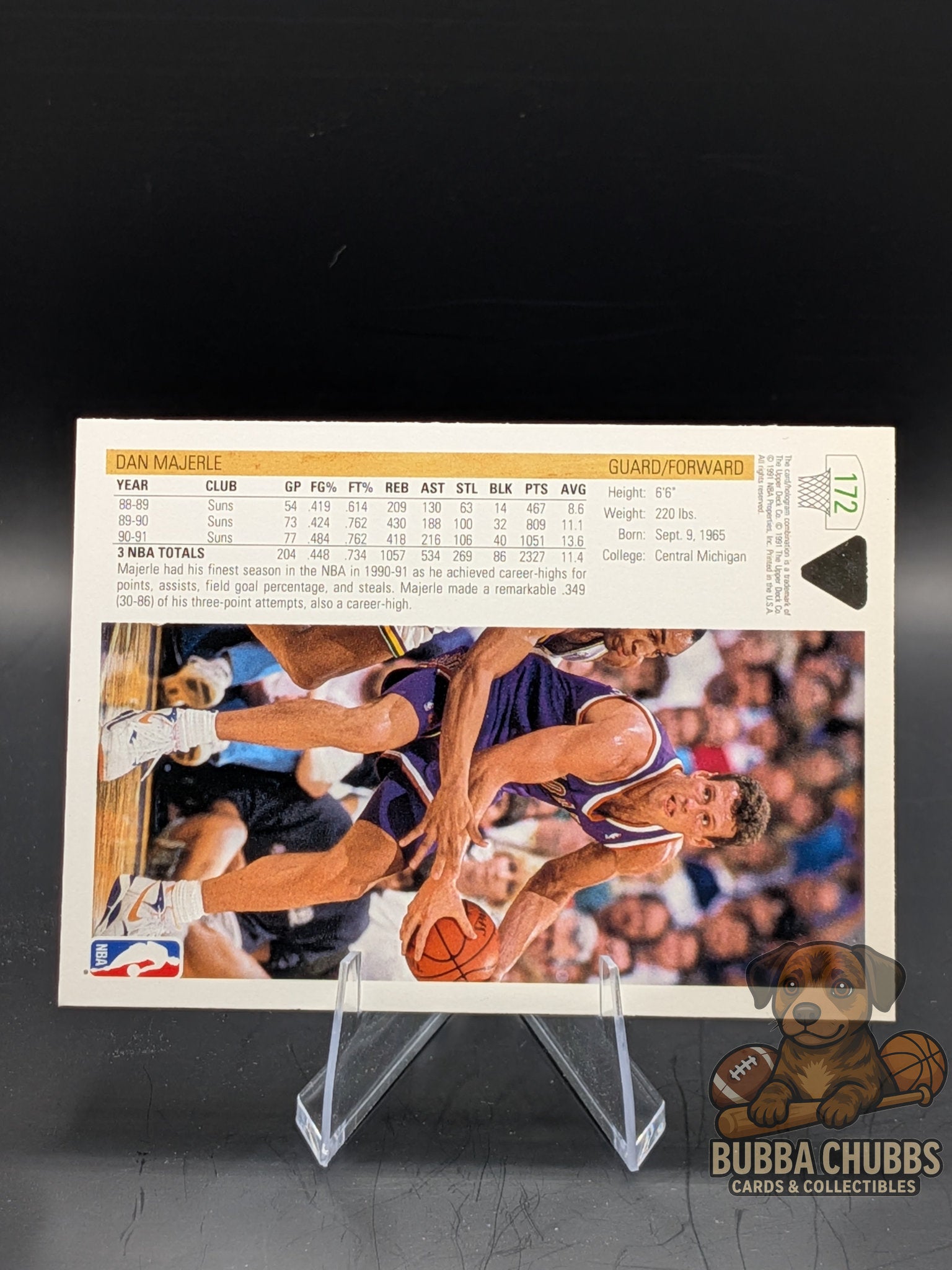 basketball trading card featuring dan majerle upper deck 90's era