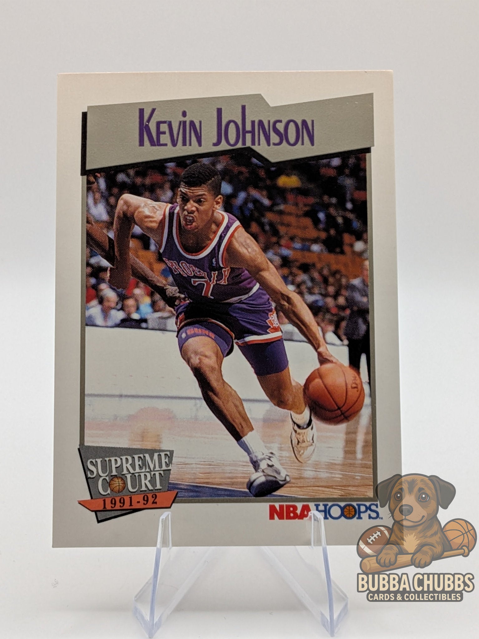 Basketball trading card of Kevin Johnson 'NBA Hoops' supreme court insert