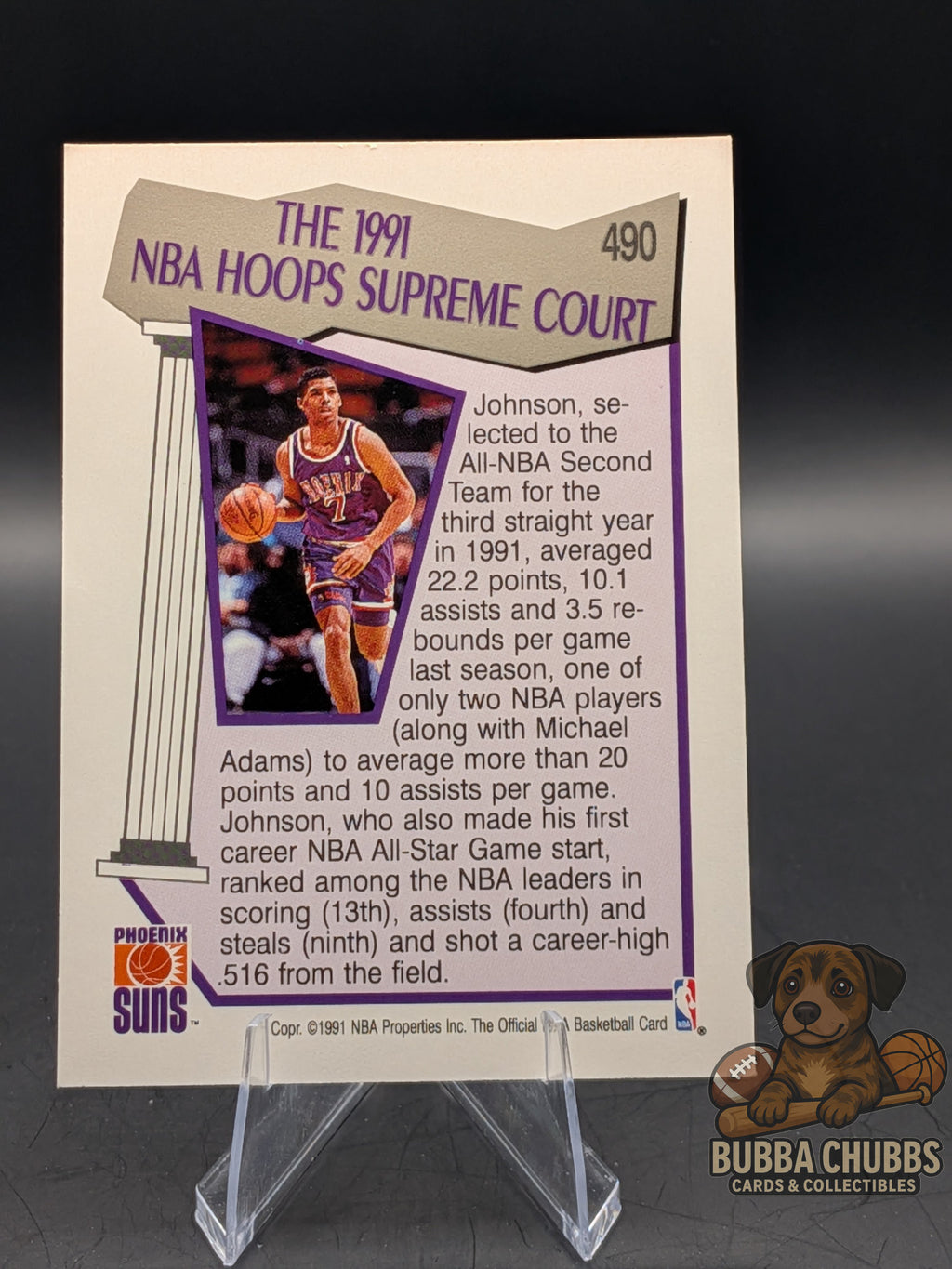 Basketball trading card of Kevin Johnson 'NBA Hoops' supreme court insert