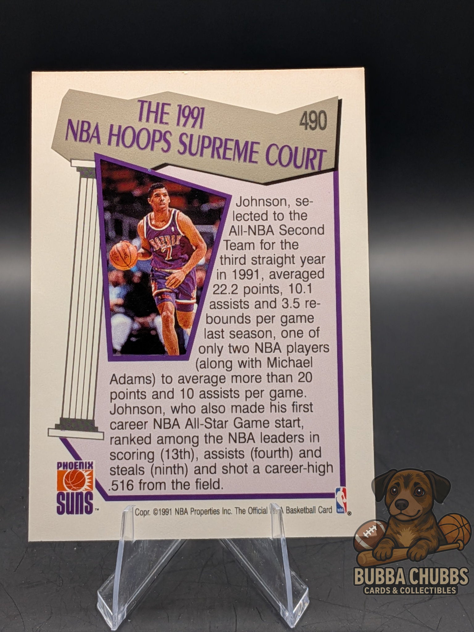 Basketball trading card of Kevin Johnson 'NBA Hoops' supreme court insert