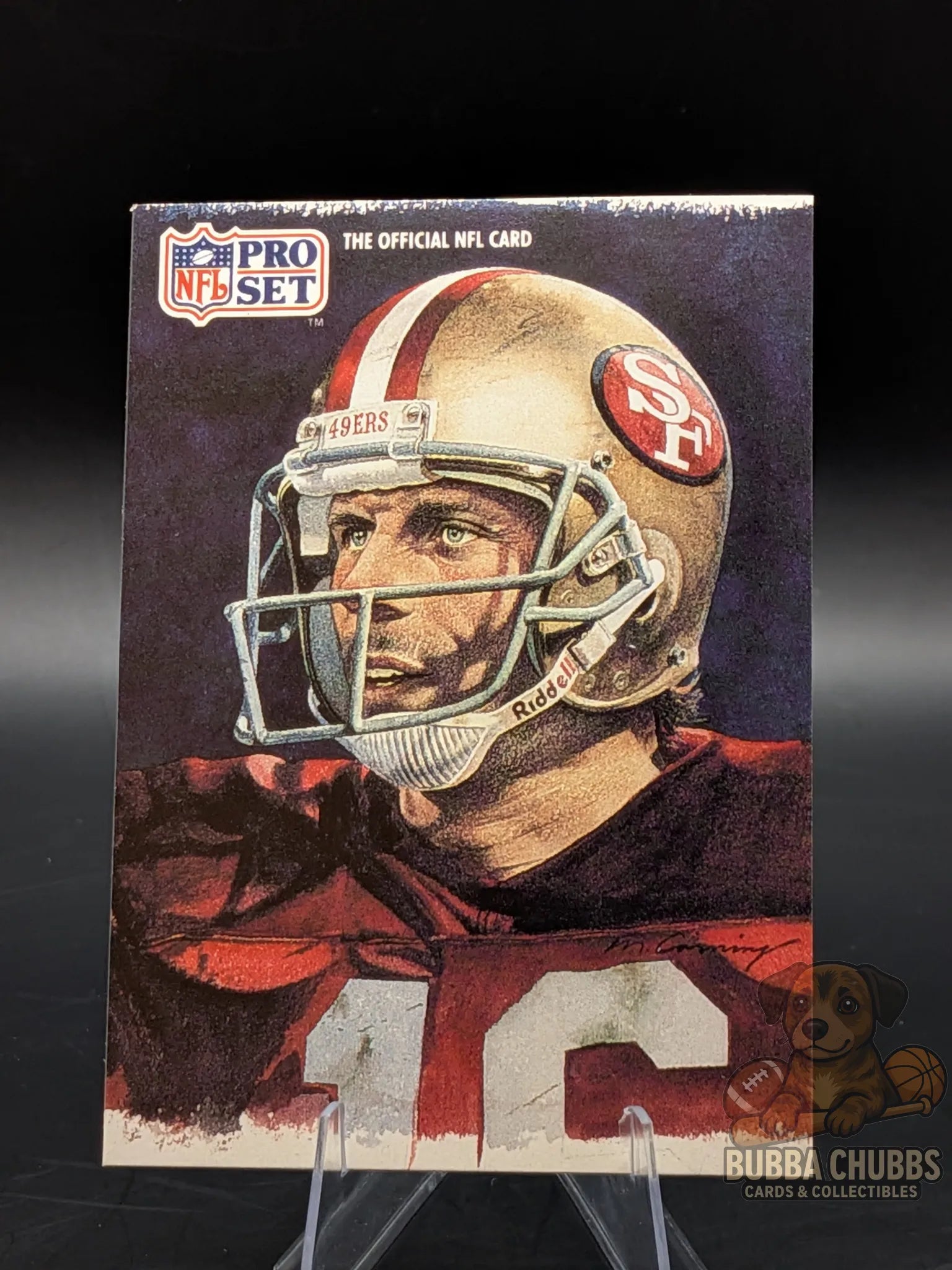 Vintage Football trading card featuring Joe Montana of the San Francisco 49ers nfl pro set.