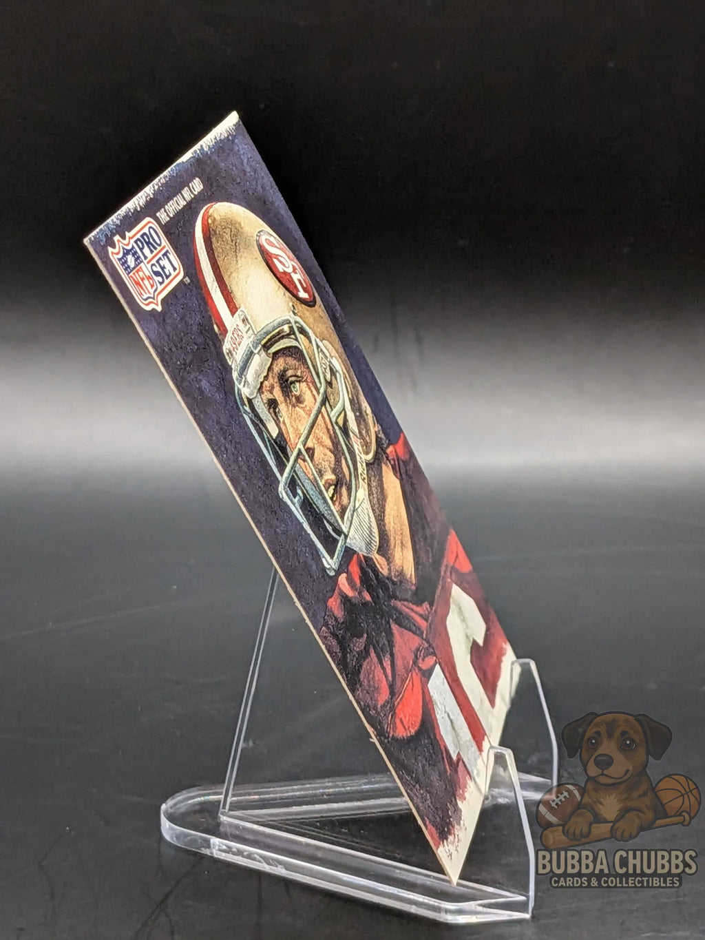 Football trading card featuring Joe Montana of the San Francisco 49ers.