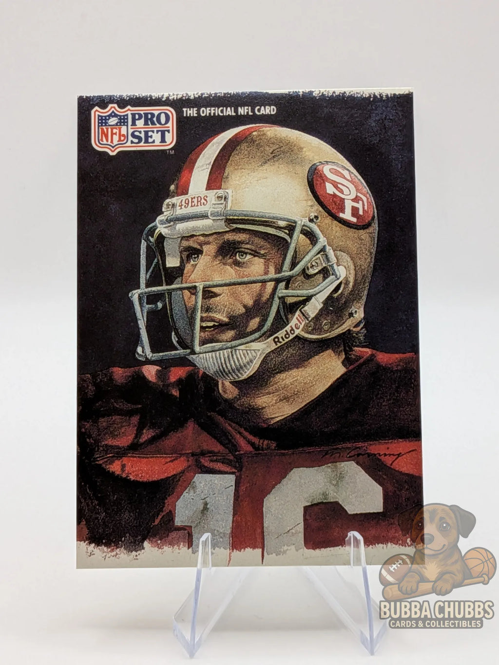 Vintage Football trading card featuring Joe Montana of the San Francisco 49ers nfl pro set.