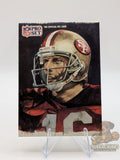 Vintage Football trading card featuring Joe Montana of the San Francisco 49ers nfl pro set.