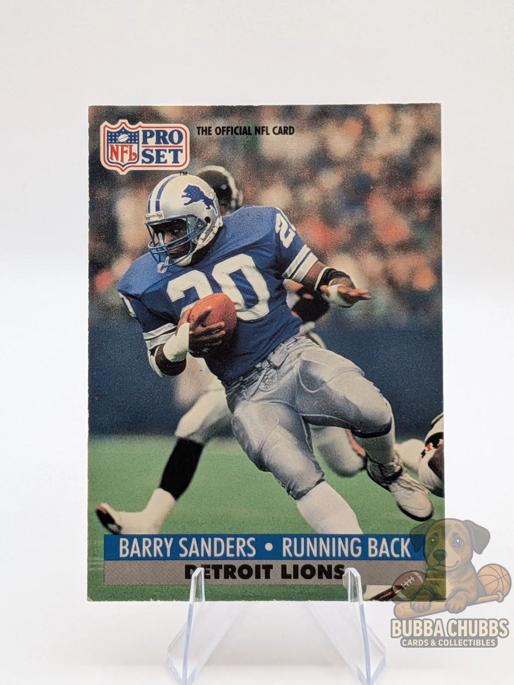 Vintage Football trading card featuring Barry Sanders of the Detroit Lions nfl pro set