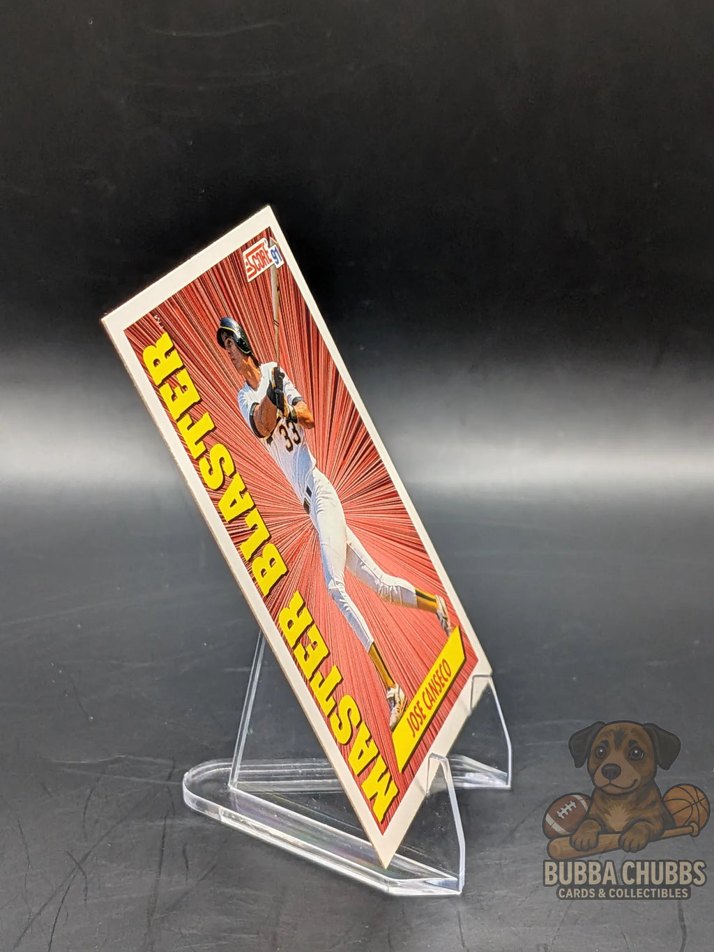 Baseball trading card of Jose Canseco score 90's era master blaster insert