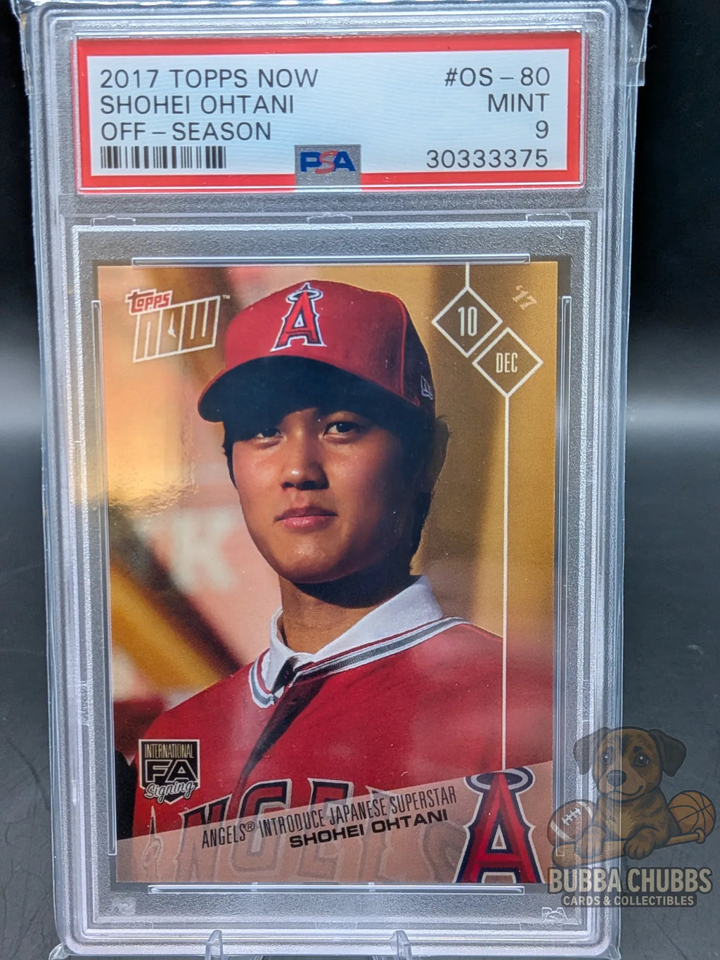 baseball trading card psa graded 9 topps now off season insert shohei ohtani of the los angeles angels