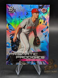 Baseball trading card featuring Jonathan India of the Cincinnati Reds topps bowman platinum prodigies prospect insert 