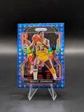 Basketball trading card of Magic Johnson LA Lakers panini prizm hall of fame 75th anniversary blue diamond parallel