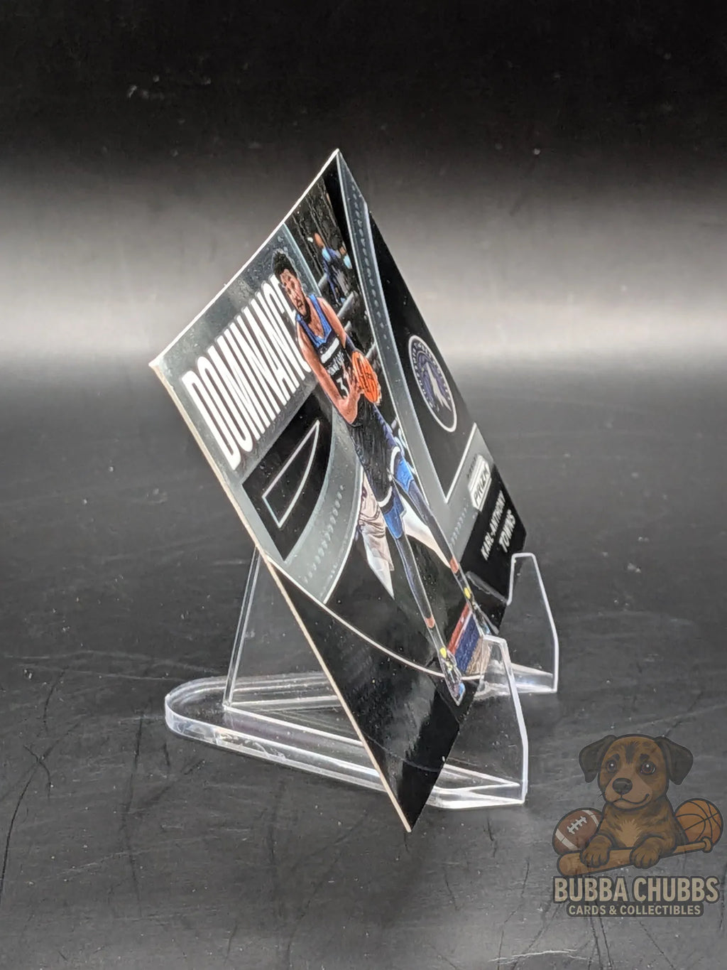Basketball trading card featuring Karl-Anthony Towns panini prizm  Dominance insert 