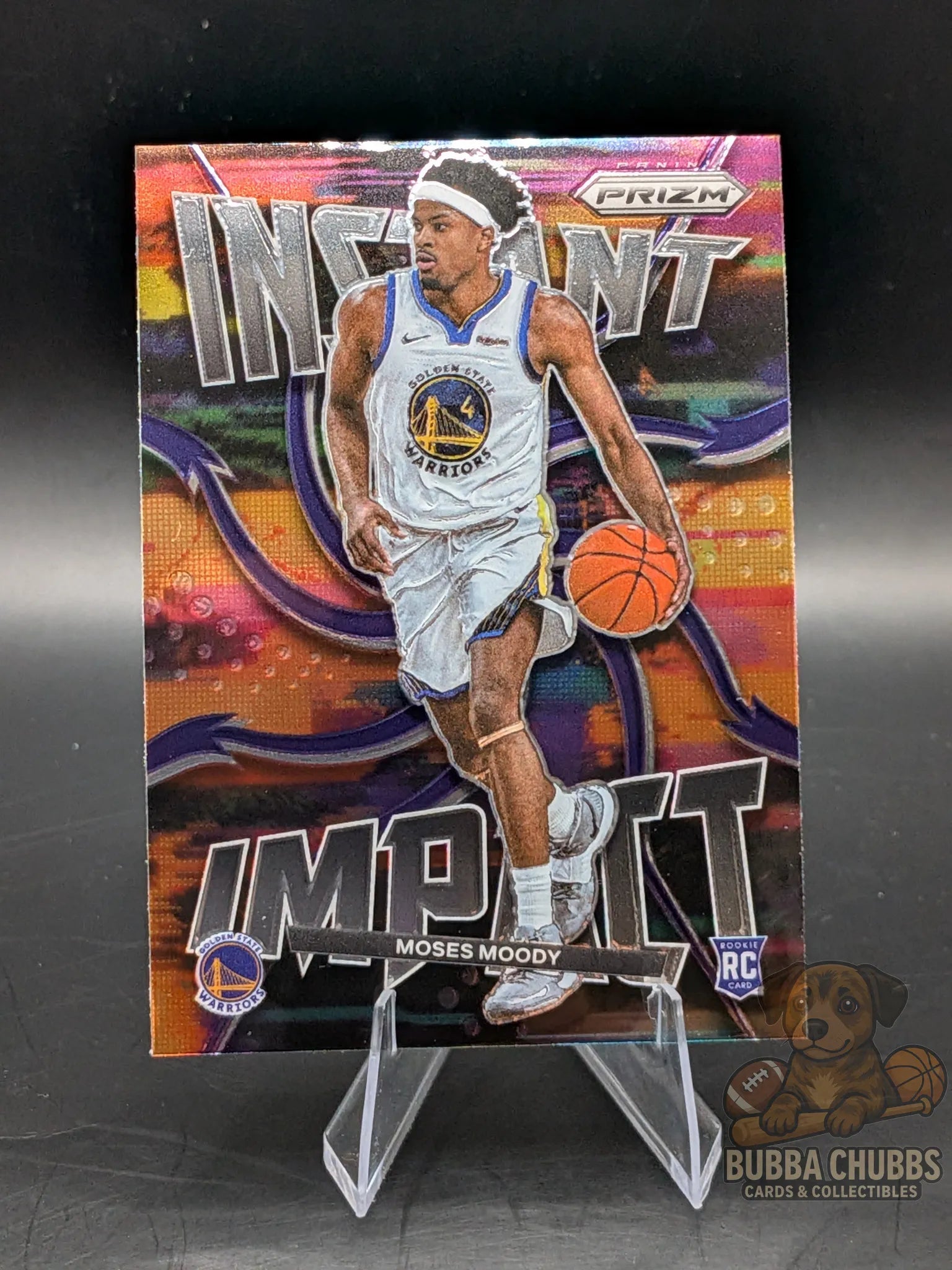 Basketball trading card featuring  moses moody rookie cards instant impact panini prizm