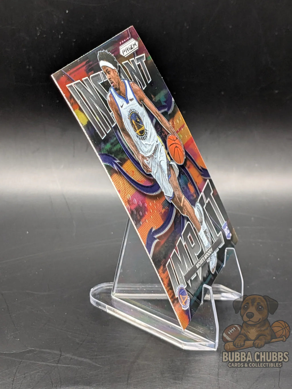 Basketball trading card featuring  moses moody rookie cards instant impact panini prizm