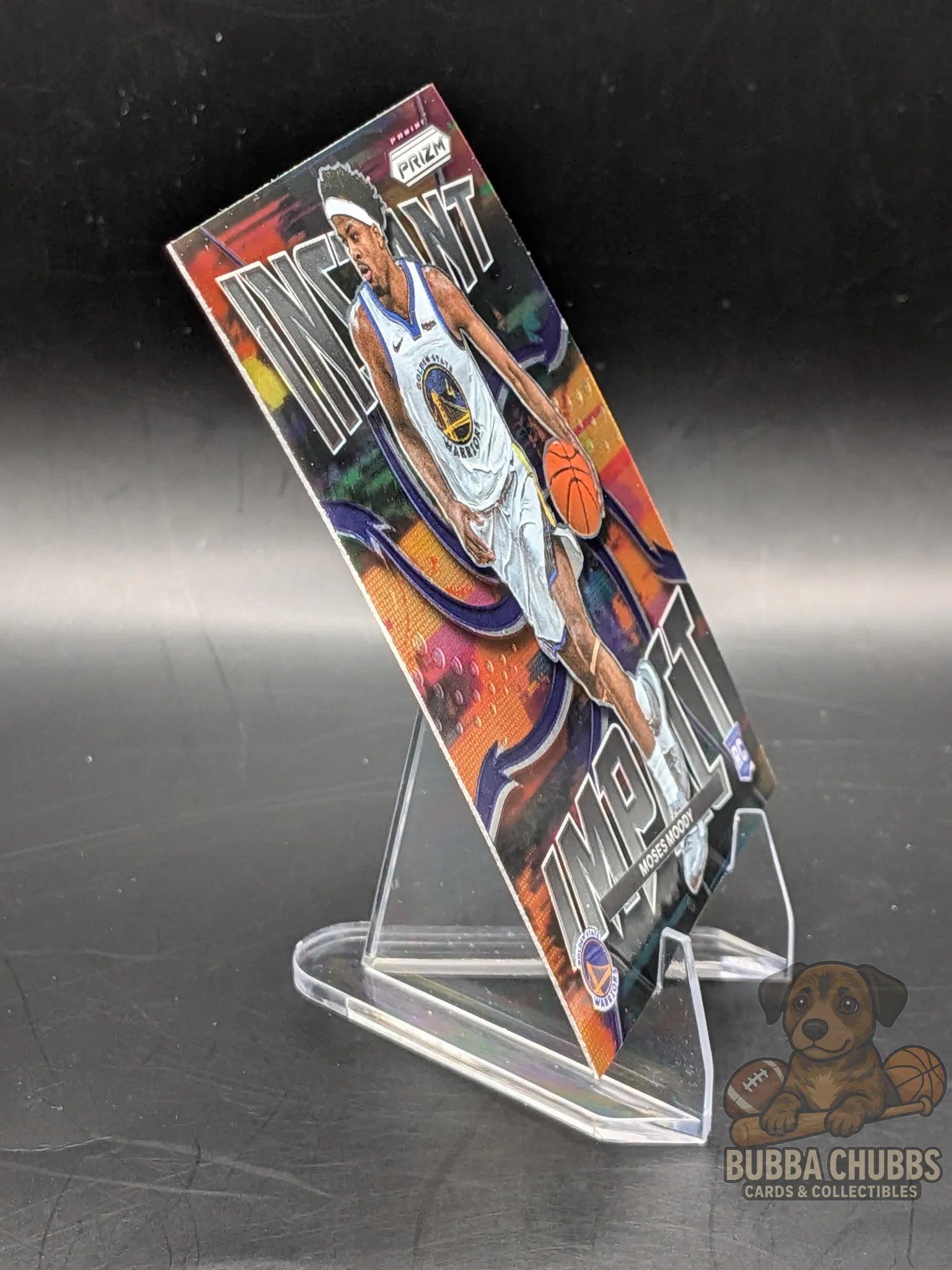 Basketball trading card featuring  moses moody rookie cards instant impact panini prizm