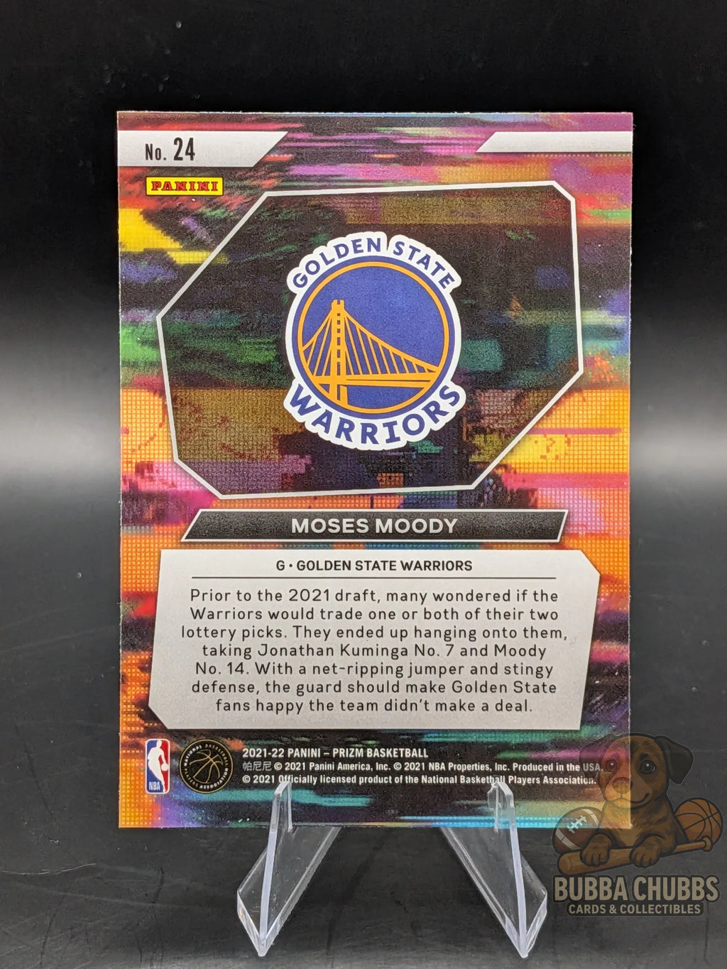 Basketball trading card featuring  moses moody rookie cards instant impact panini prizm