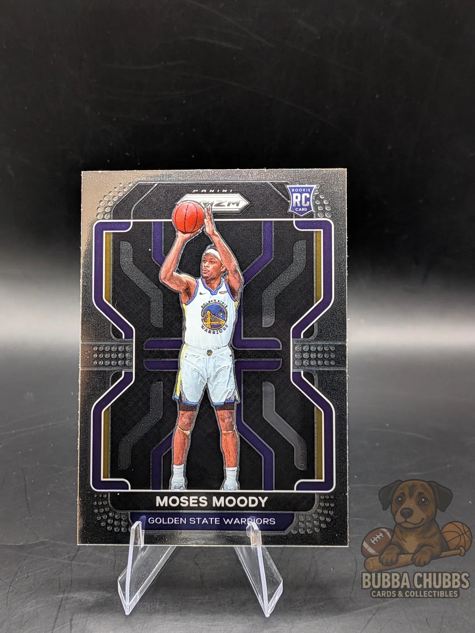 Basketball trading card of Moses Moody of the Golden State Warriors panini prizm rookie card