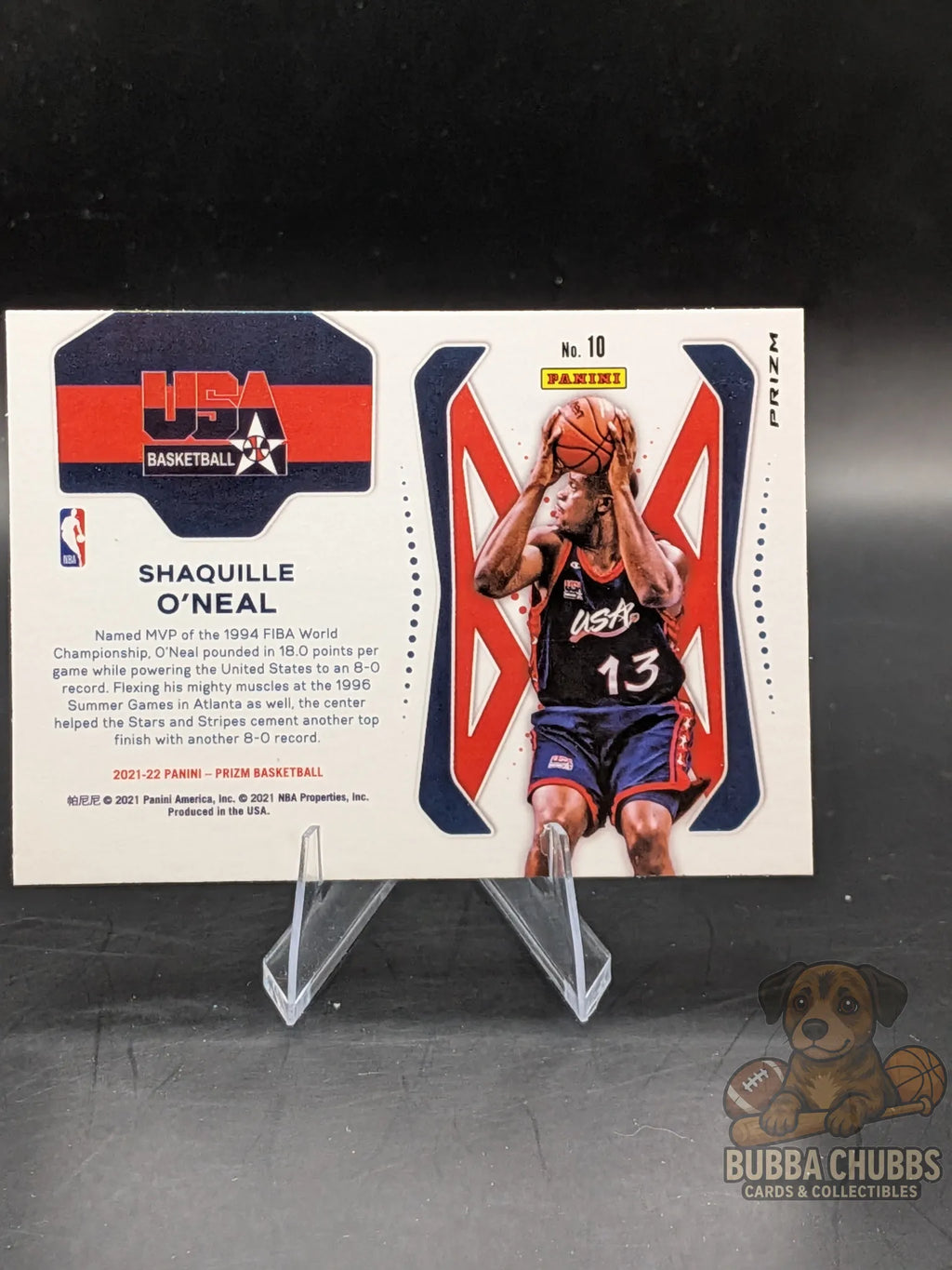 Basketball trading card  panini prizm usa basketball insert green parallel shaquille oneal 