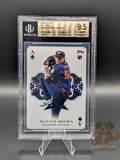 Trading card of Hunter Brown of the Houston Astros topps all aces rookie insert BGS 9.5