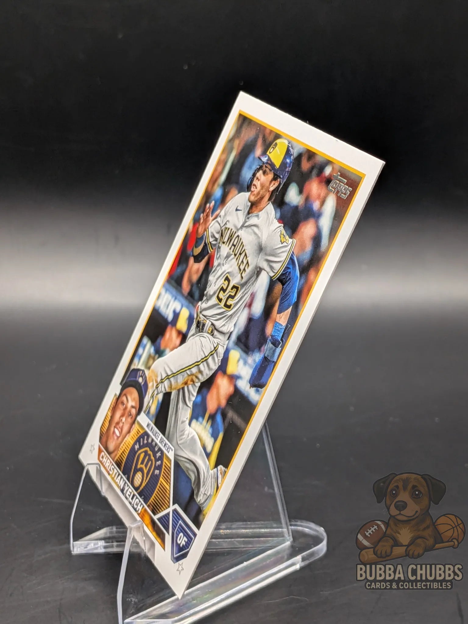 Baseball trading card of Christian Yelich of the Milwaukee Brewers topps series one