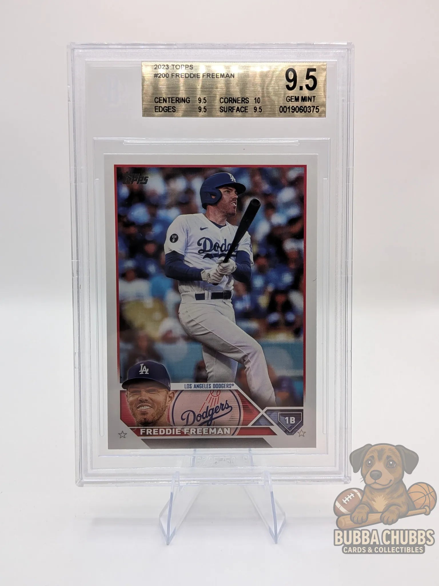 Baseball trading card of Freddie Freeman topps series 1 bgs 9.5 gem mint
