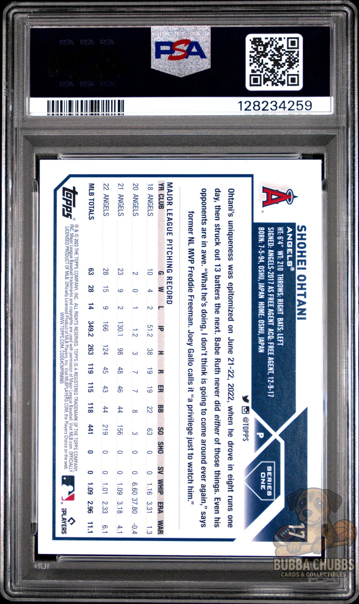 Topps PSA graded 10 Shohei Ohtani Los Angeles Angels 