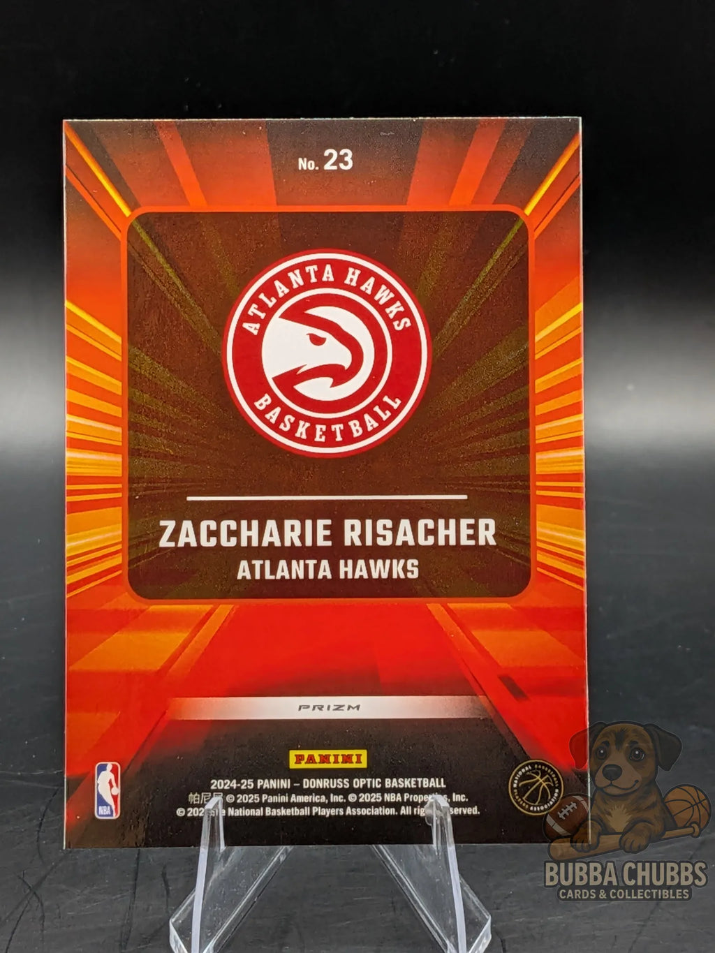 Basketball trading card featuring rookie Zaccharie risacher of the atlanta hawks panini donruss express lane 