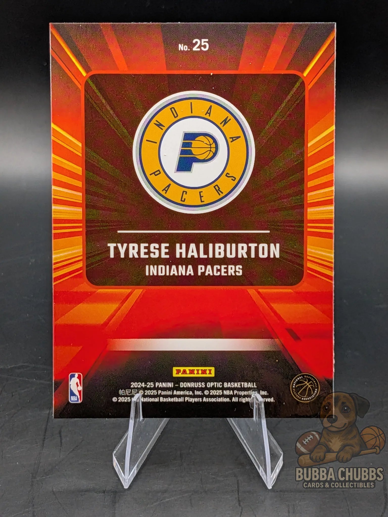Basketball trading card of Tyrese Haliburton of the Indiana Pacers panini donruss optic express lane